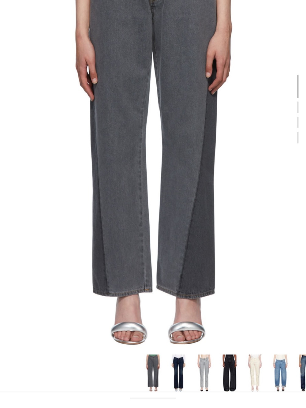 Won hundred grey baggy jeans with side of paneling size 31